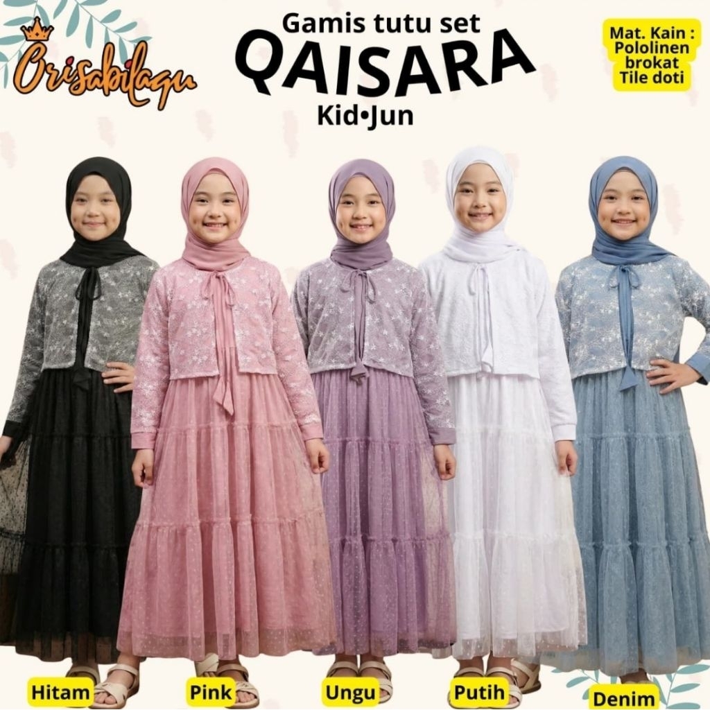 Gamis Tutu Qaisara, Tutu Rompi Lepas,  Gamis anak perempuan lebaran