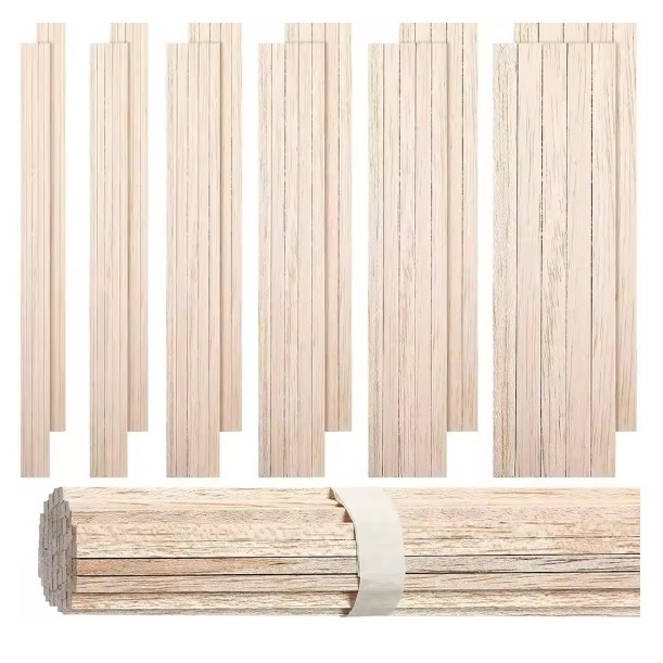 5pcs Kayu balsa stik 8mm x 8mm 1meter balsa stick Reng untuk maket DIY craft