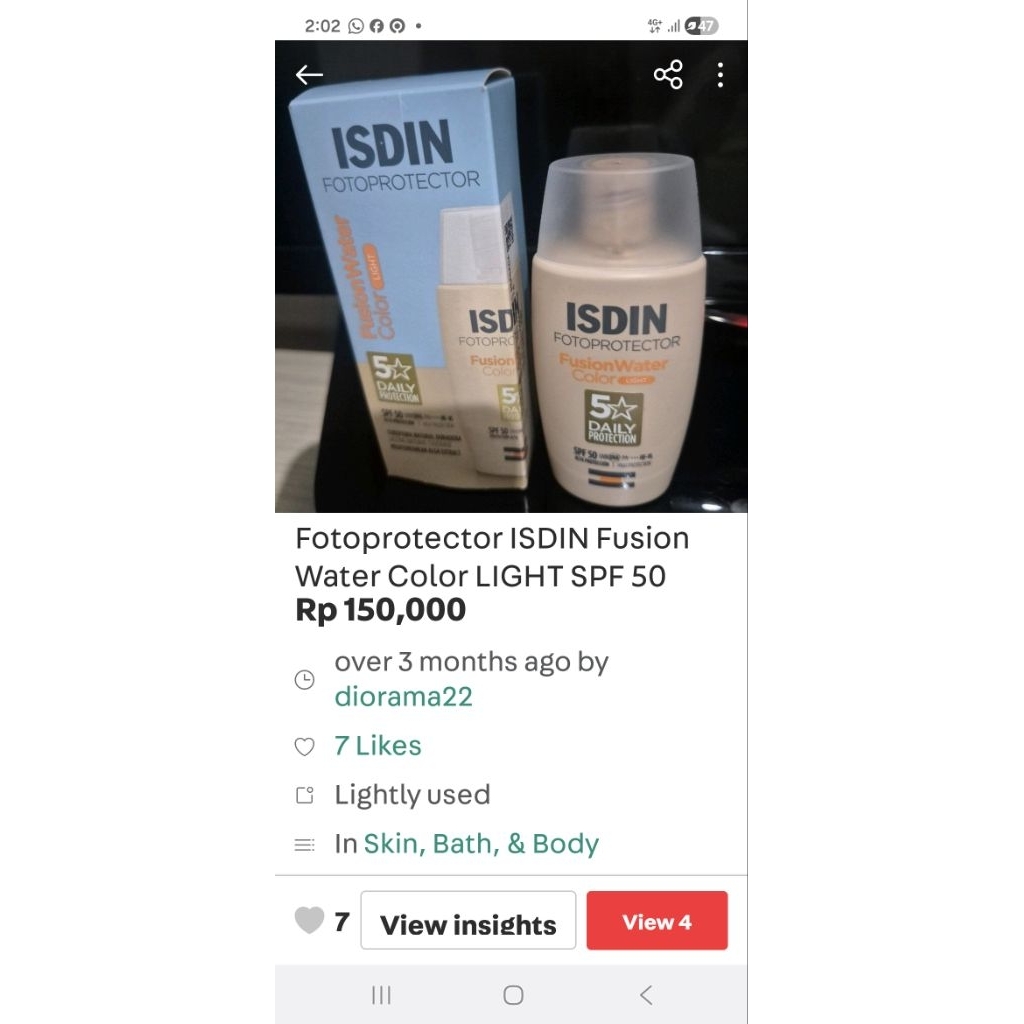 Isdin Fusion color sunscreen