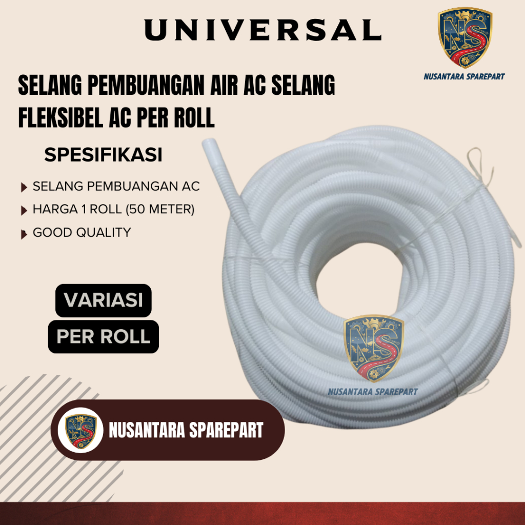 Selang Pembuangan Air AC Selang Fleksibel AC Per Roll