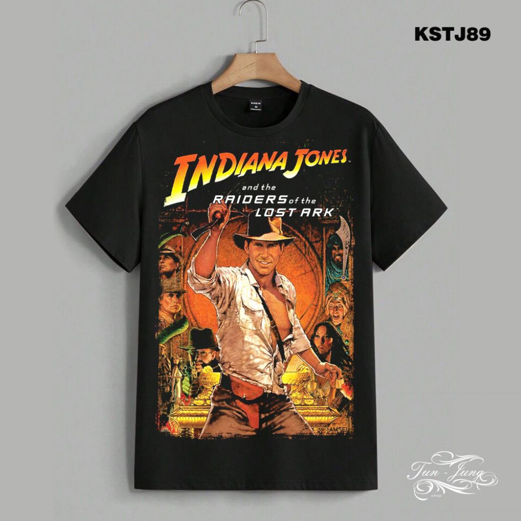 Kaos Pria Wanita Unisex tema film Indiana Jones