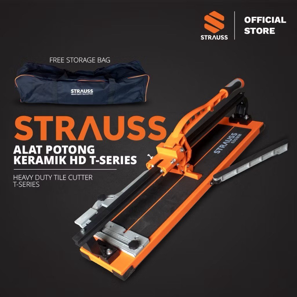 ALAT POTONG KERAMIK DAN GRANIT 60 80 100 CM - STRAUSS HEAVY DUTY T-SERIES TILE CUTTER