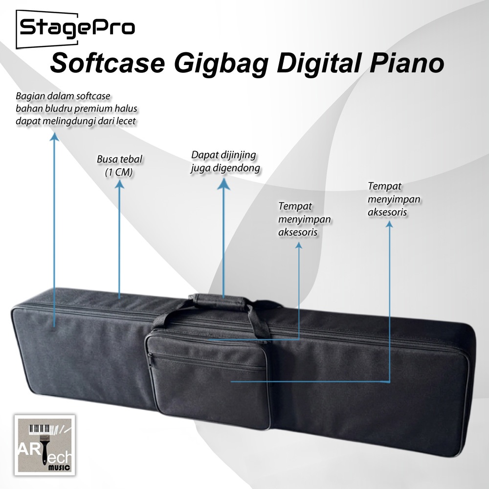 StagePro Softcase Gigbag Digital Piano Premium / Stagepro /  Case Piano / Tas Piano