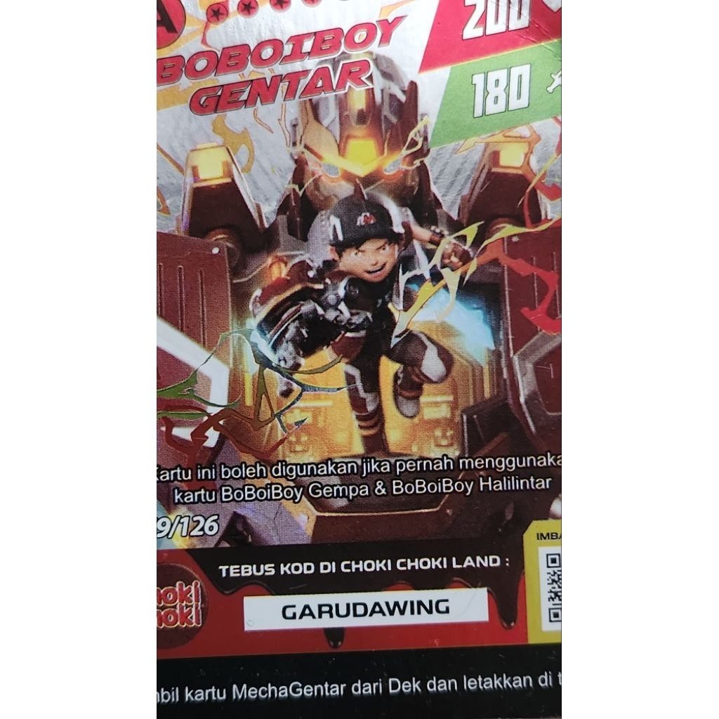 Kartu boboiboy holo gentar