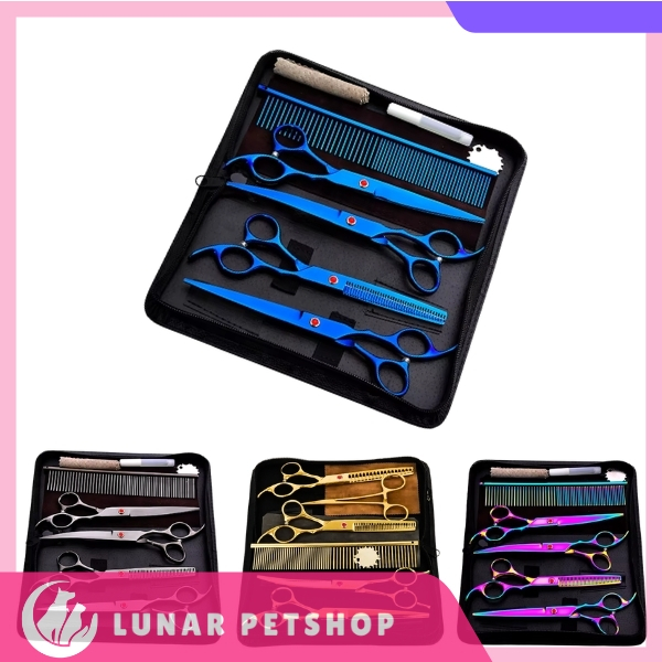 GUNTING GROOMING ANJING KUCING SET - PET GROOMING SCISSORS SET