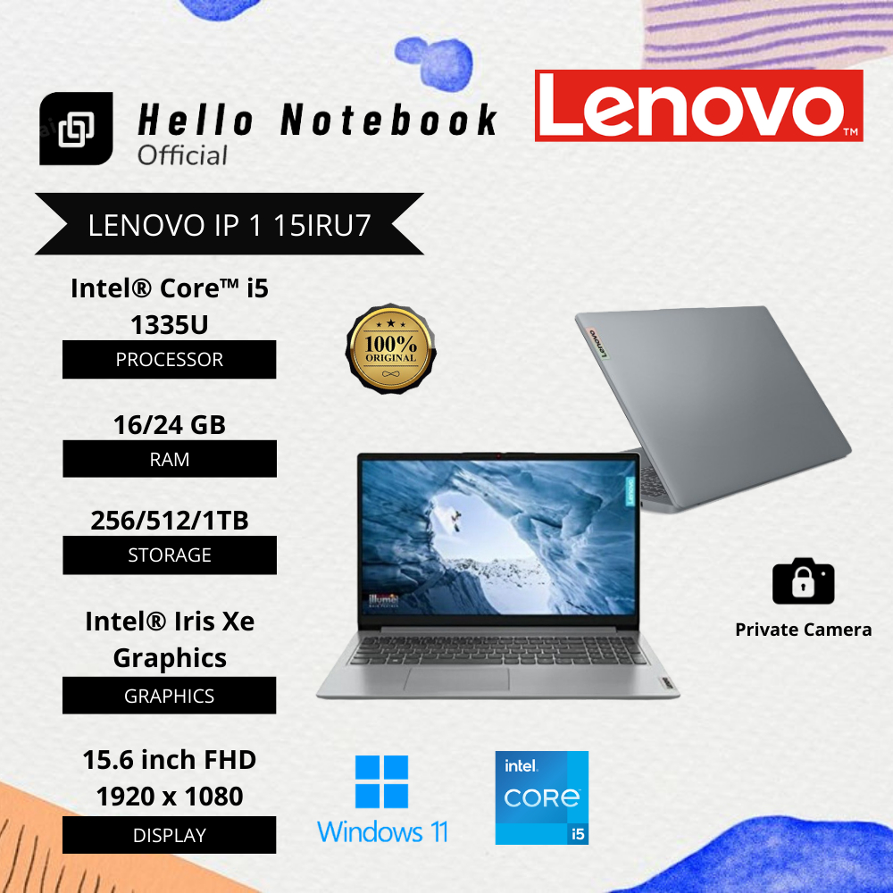 Laptop Baru Lenovo Intel Core i5 1335(Gen 13) | Intel Core 5 120u (Gen14) SSD