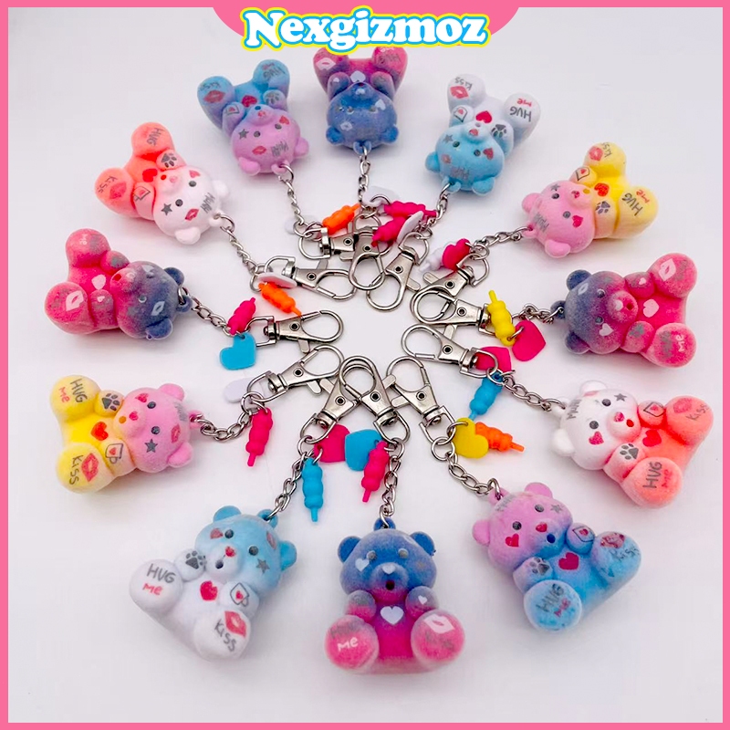 Keychain Bear Beruang Gemoy Gantungan Kunci Boneka Bulu Halus Cute Bear Plushie Mystery Box Hadiah K