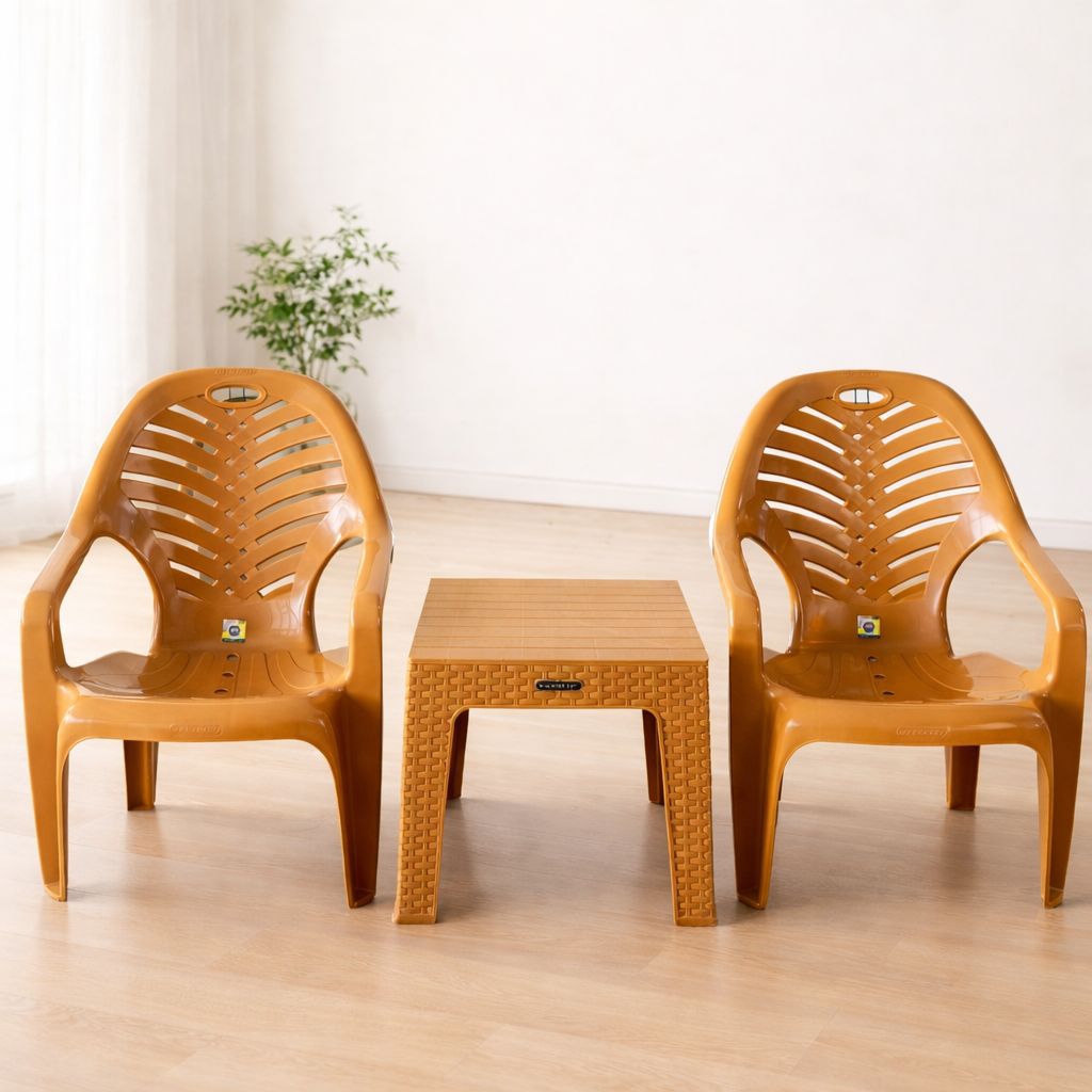 kursi plastik/set teras napolly/kursi taman bahan plastik tebel dan kokoh NAPOLLY