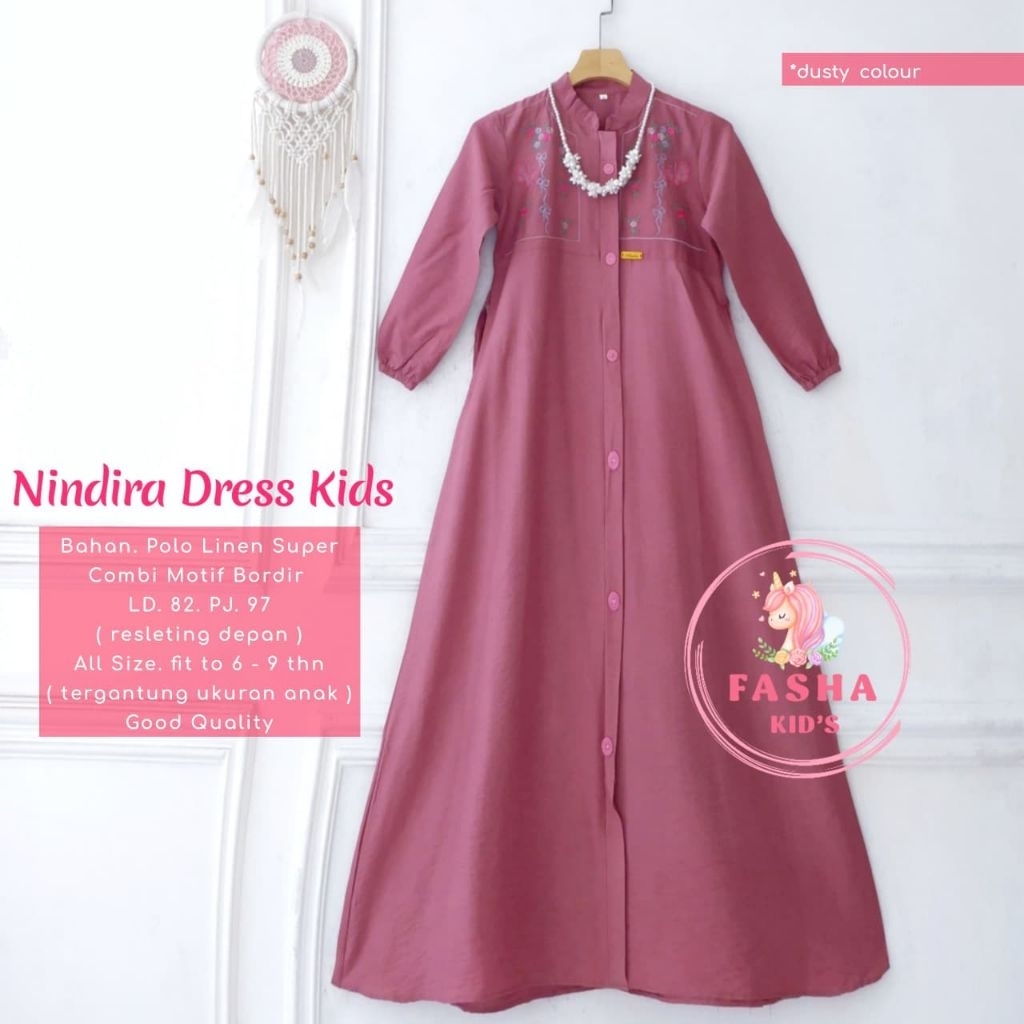 Dress anak nindira dress kids usia 6 7 8 9th - Lisa set teen kids by fasha | tatia dress teen | Ovie