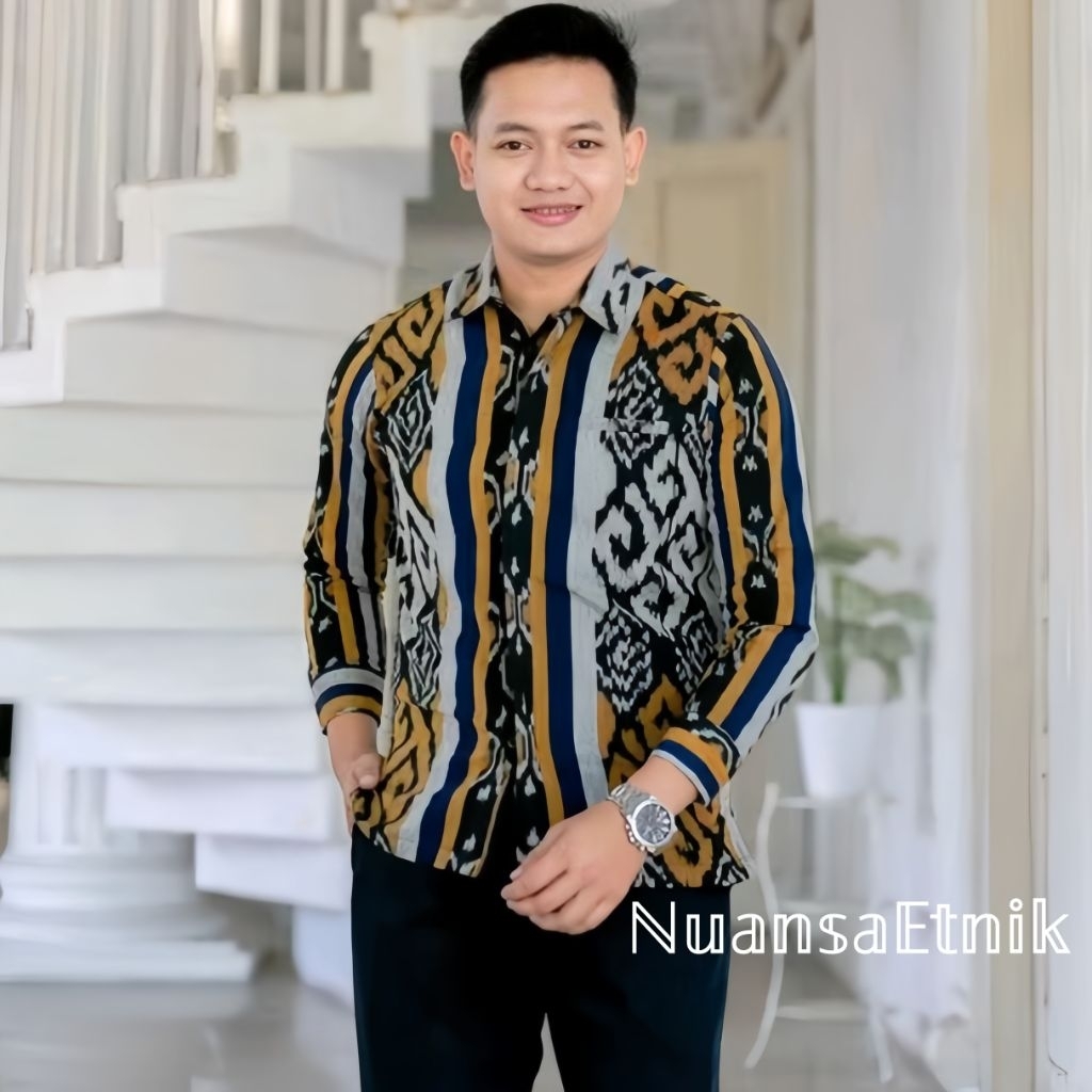 Kemeja Pria Tenun Troso Asli Jepara Lengan Panjang Dan Pendek