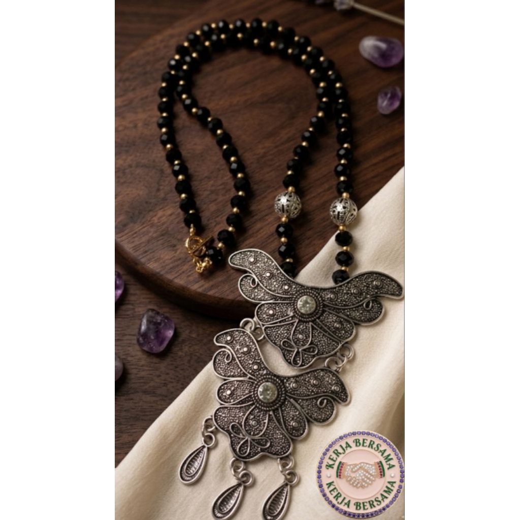 Kalung etnik perak bakar