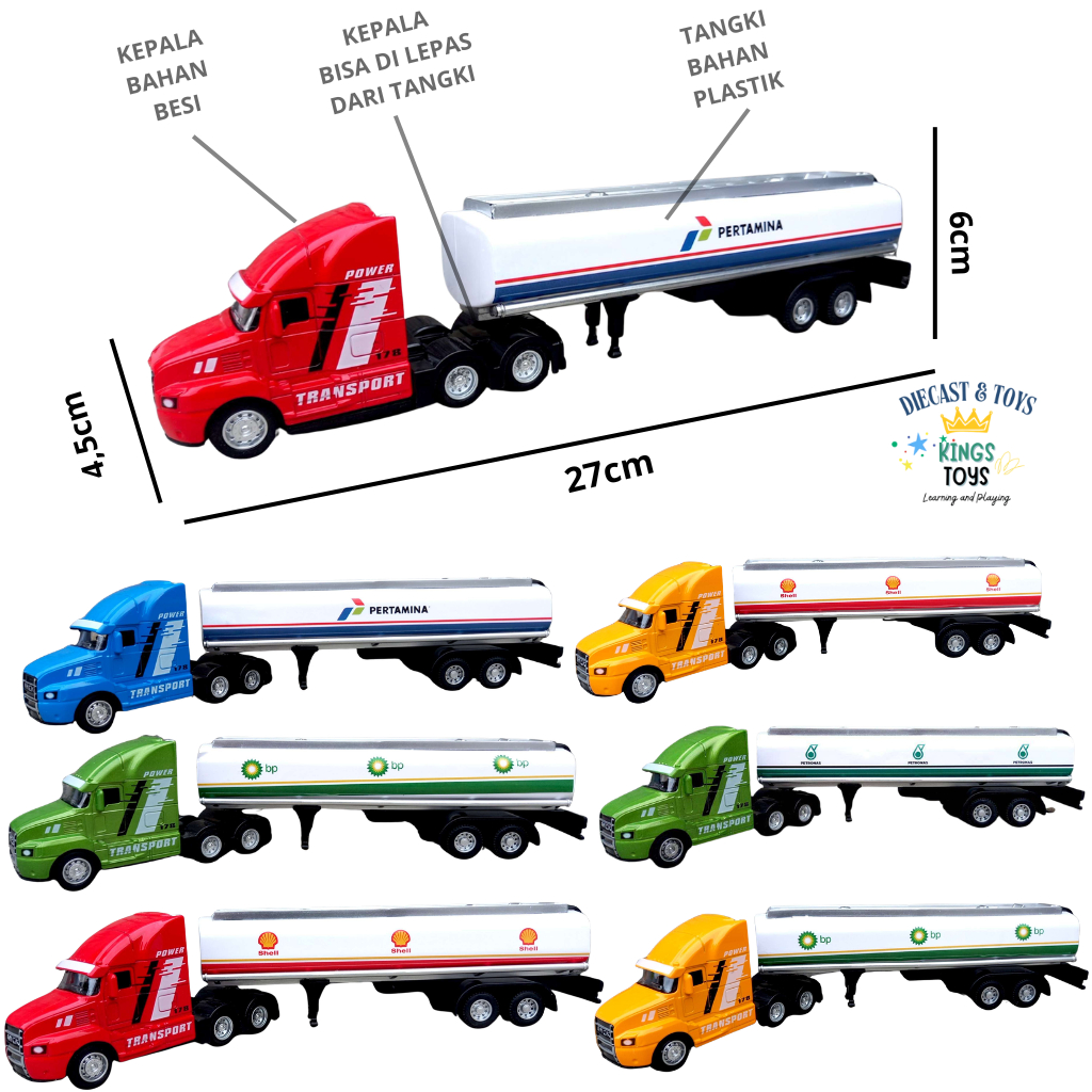 Diecast Truck Oil Truck Tangki Banyak Macam Besar Besi