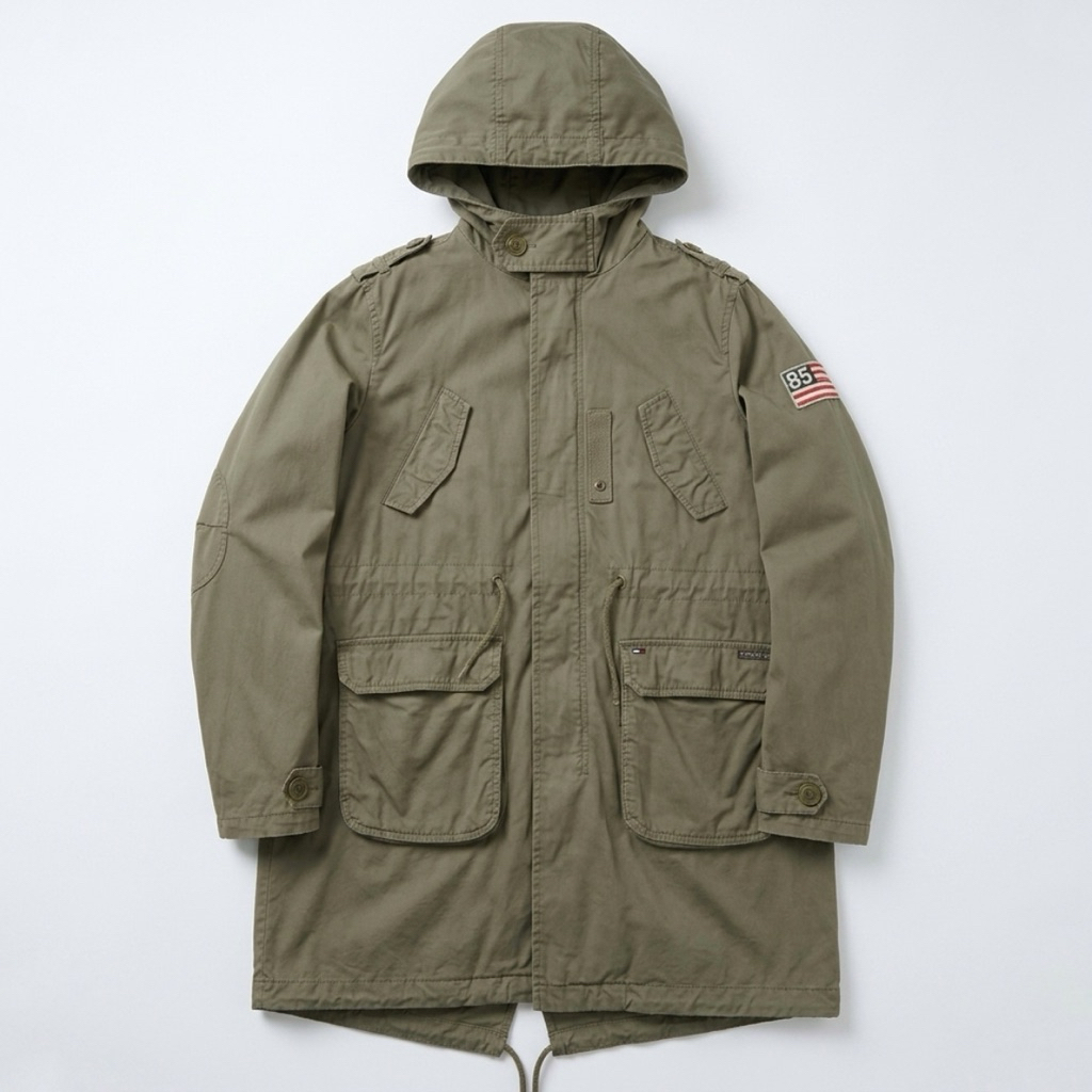 Hilfiger Denim - M-65 Fishtail Parka - Olive Green - Size S fit L