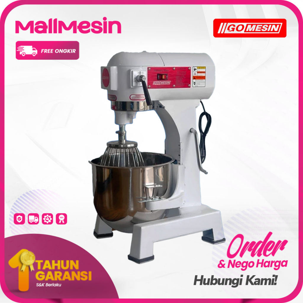 Planetary Mixer Roti GM-B10 Kapasitas 10 Liter 2 Kg Adonan GOMESIN