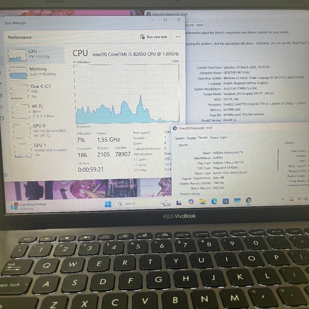 Laptop Asus vivobook x412FL