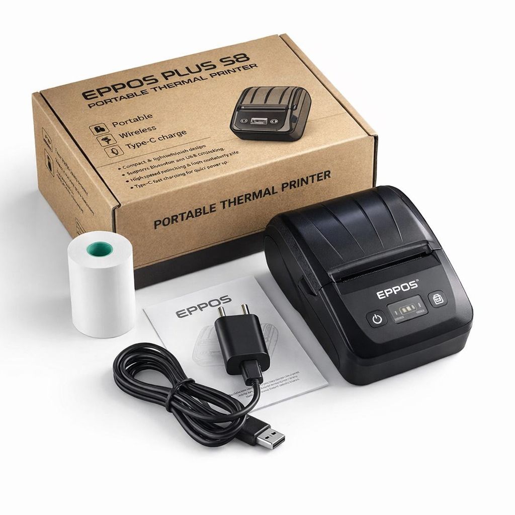 EPPOS Portable Bluetooth Thermal Printer 58mm