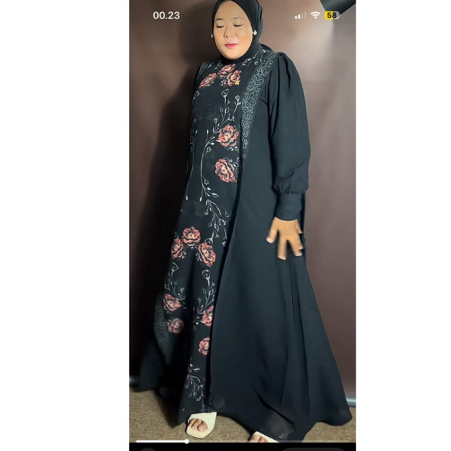 gamis ceruty set hijab by Dumma
