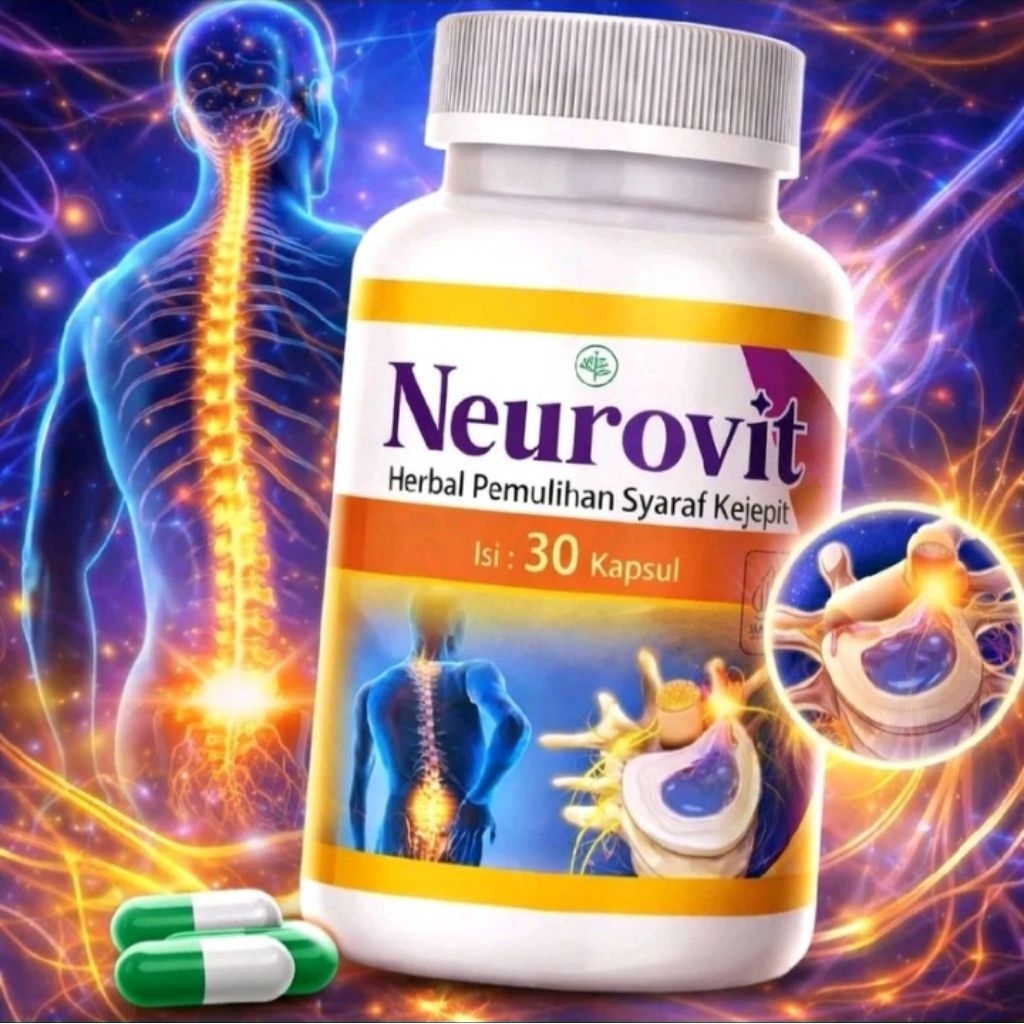NEUROVIT Herbal Alami Untuk Syaraf Kejepit HNP Membantu Meredakan Nyeri Saraf / Asam Urat