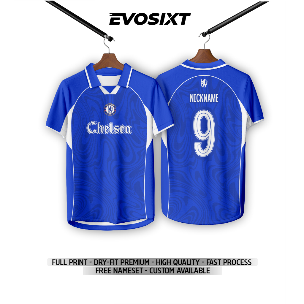 Jersey Bola Fantasy Chelsea Biru/Jersey Bola/Full Printing bahan dry fit premium/Free Name Set