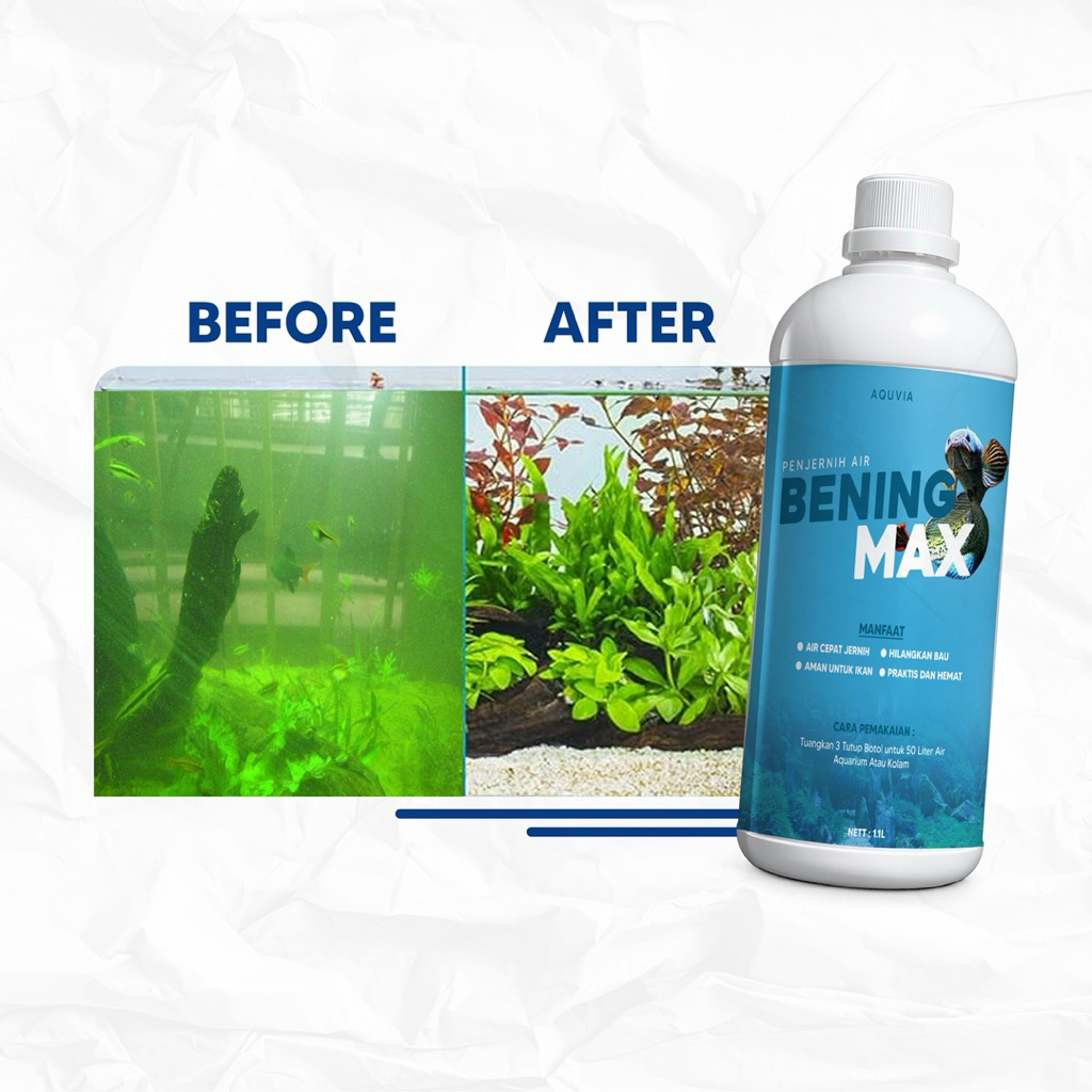 Penjernih Air Aquarium Bening Max Aquvia 1ltr Menjernihkan air aquarium dan kolam Penjernih Air Kola