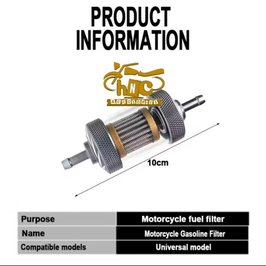 FILTER BENSIN TRANSPARAN CNC TITANIUM/ SELANG BENSIN TRANSPARAN CNC UNTUK SEMUA MOTOR
