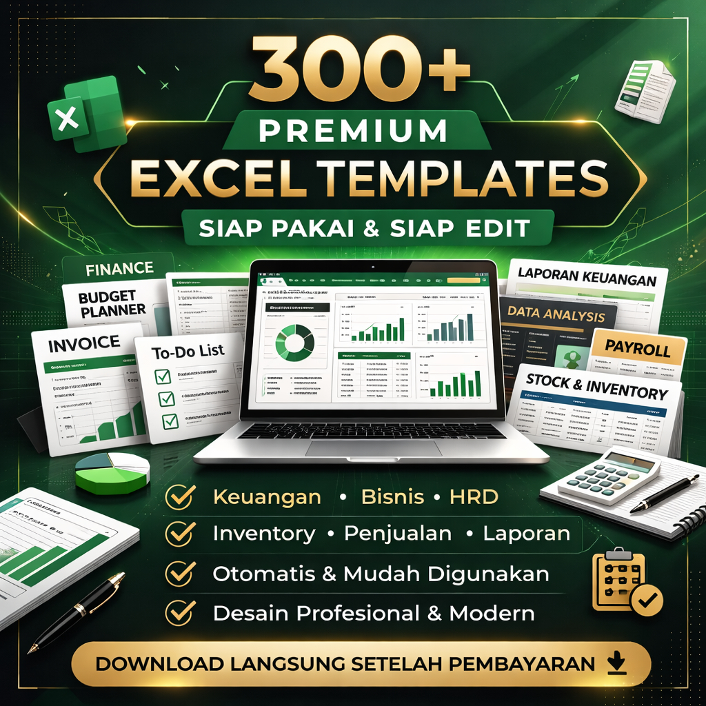 Bundle 300 Template Excel Untuk Laporan Keuangan dan Administrasi