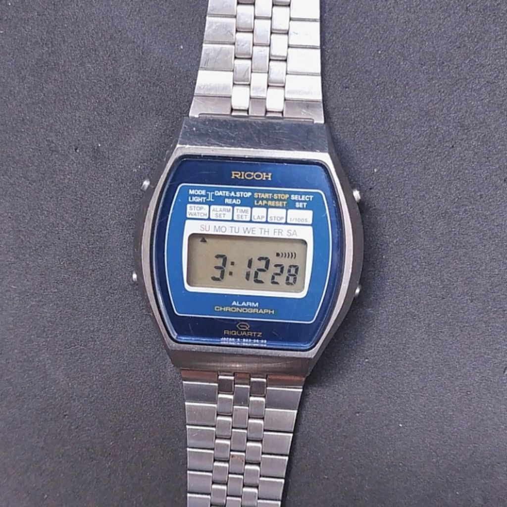 Jam Tangan Pria | Vintage | Ricoh Watch.Co.Ltd 823007 Alarm Chronograph Japan
