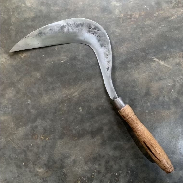 Arit Rumput Model Jawa Bahan Baja Per Gagang Kayu Sonokeling