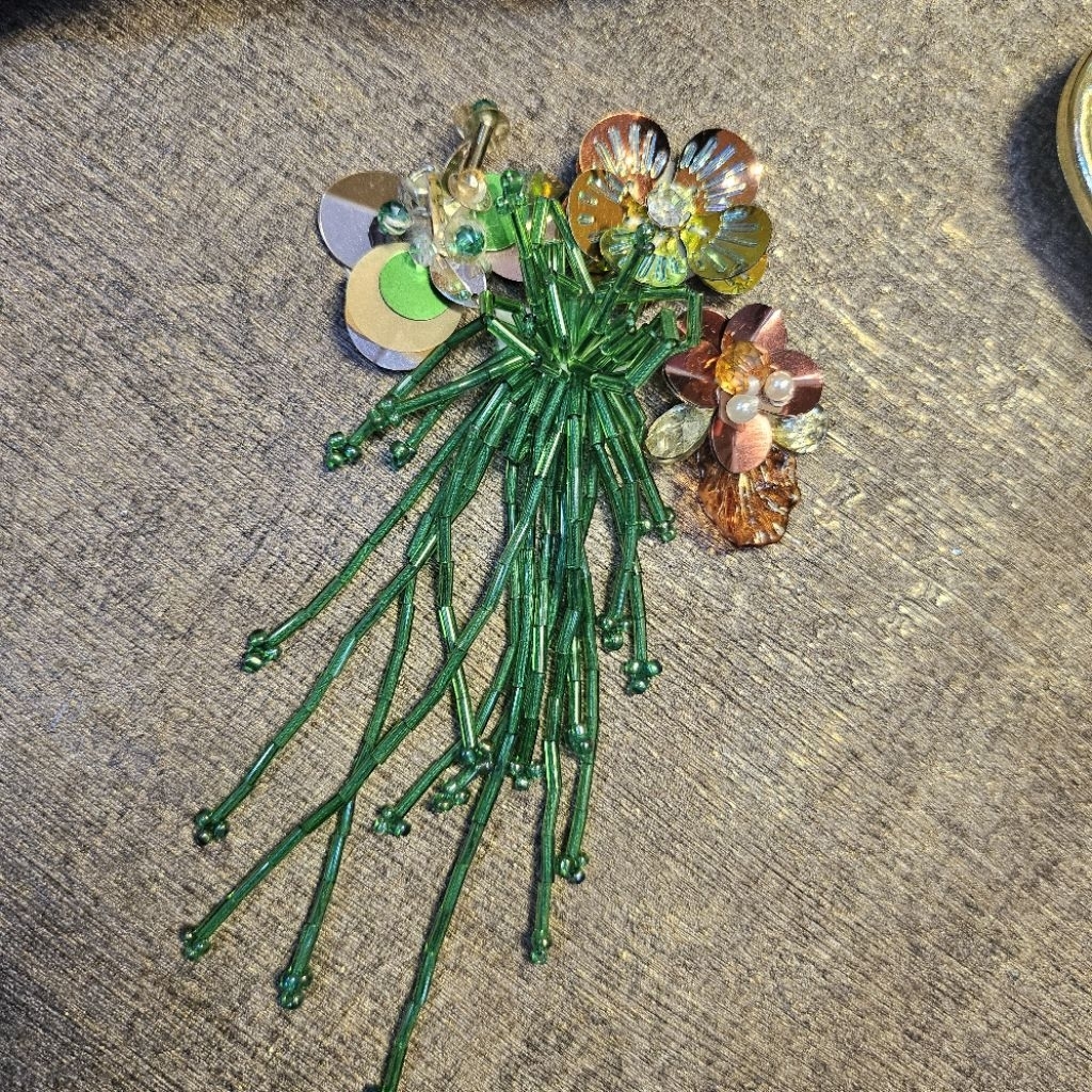 (KATALOG HIJAU TOSCA TEAL MINT SAGE) 3D FLOWER SEQUIN BUNGA 3D APLIKASI PAYET SEPATU