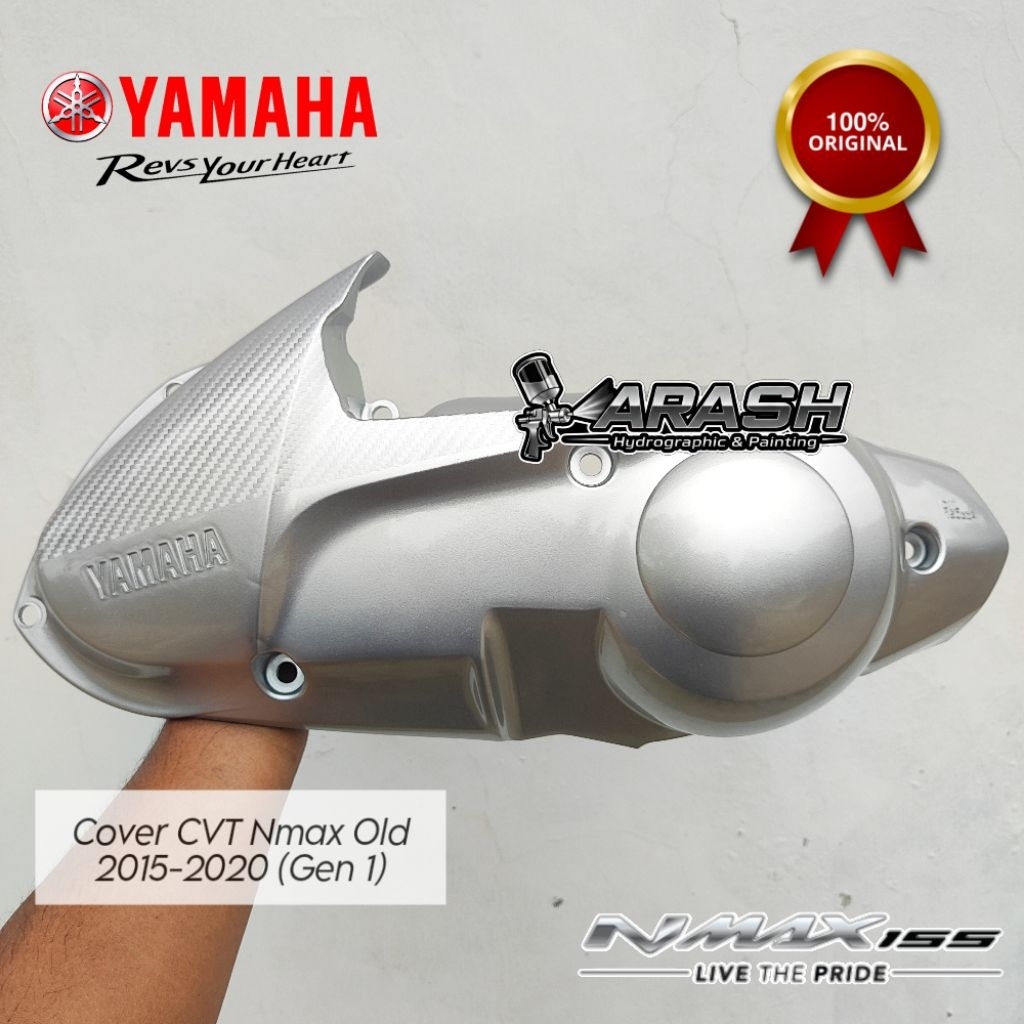 Tutup Cover CVT Nmax Old Gen 1 2015-2019 Repaint Silver Glossy