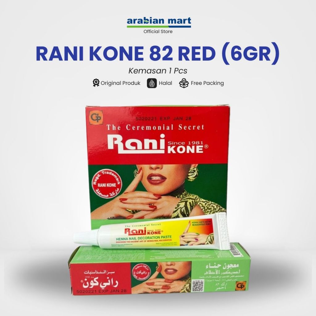 Rani Kone 82 RED 6gr Kutek Kuku Rani Cone Merah Aman Sah Untuk Sholat Halal