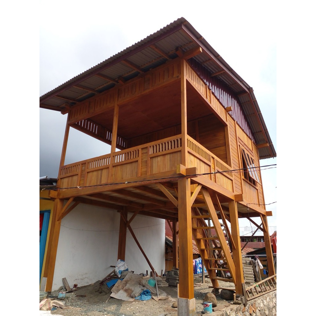 Rumah Panggung Kayu Jati | Rumah Kayu Minimalis Bongkar Pasang