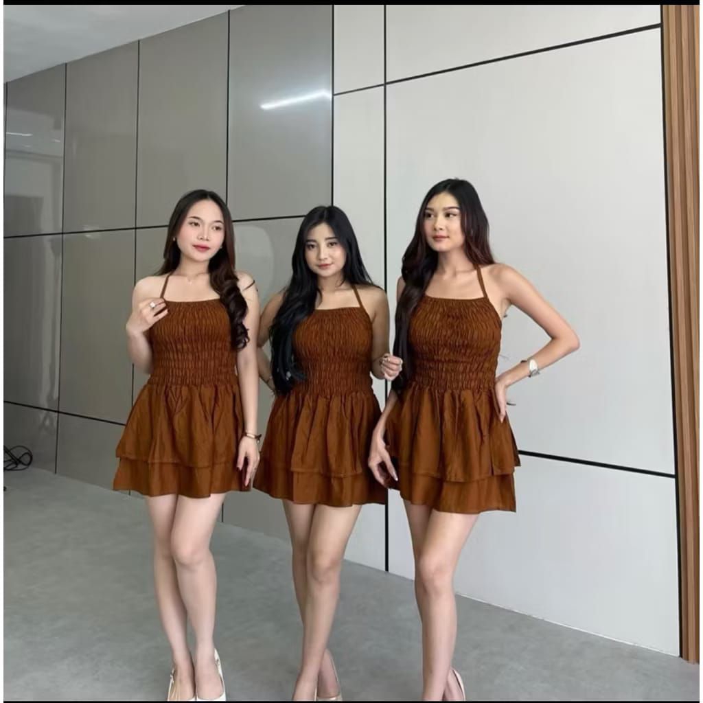 Dress Wanita maudy Pendek / dress rempel pendek