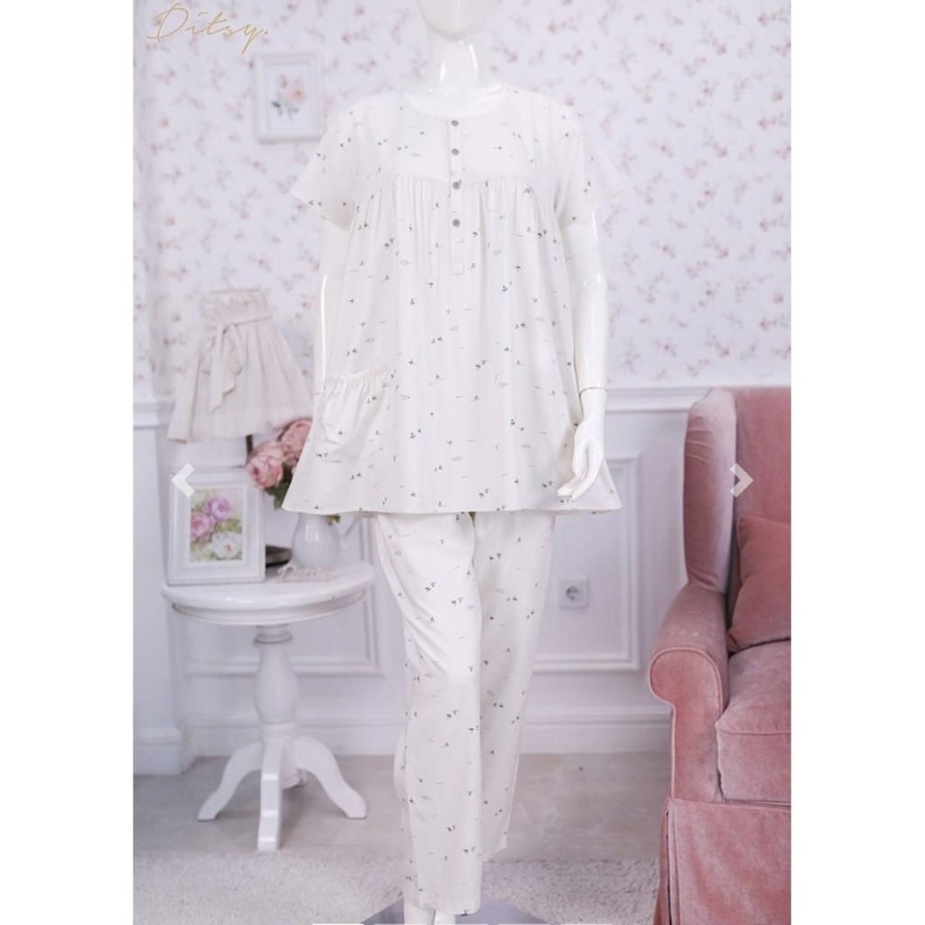 PIYAMA DITSY ZEVA PAJAMAS SIZE L SIAP KIRIM