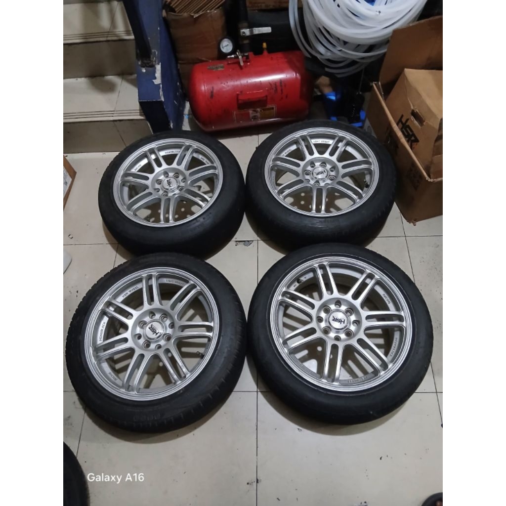 Velg bekas mobil racing hsr boon ring 16 lebar 7 baut 4x100 + ban bonus