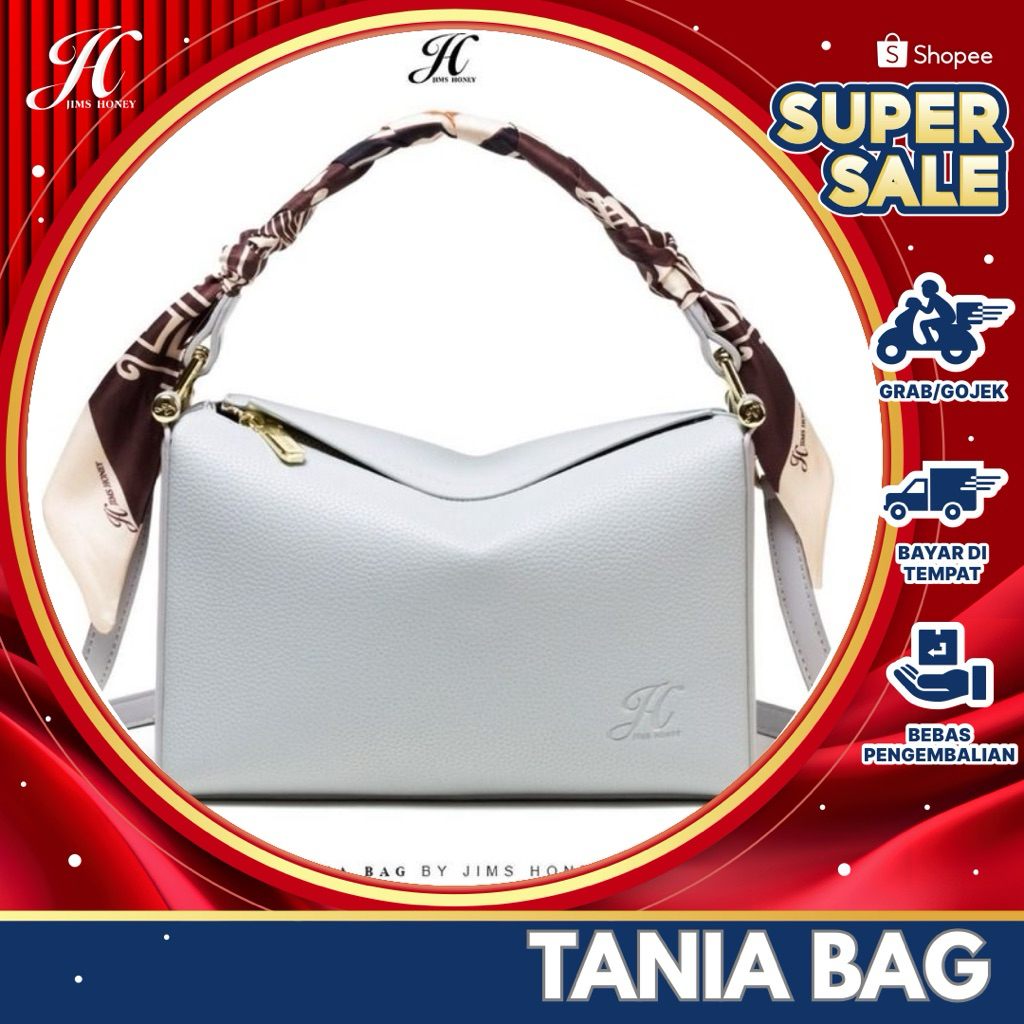 JIMS HONEY TANIA BAG TAS SELEMPANG BAHU WANITA HANDBAG TOP HANDLE FREE SCARF PITA CEWEK