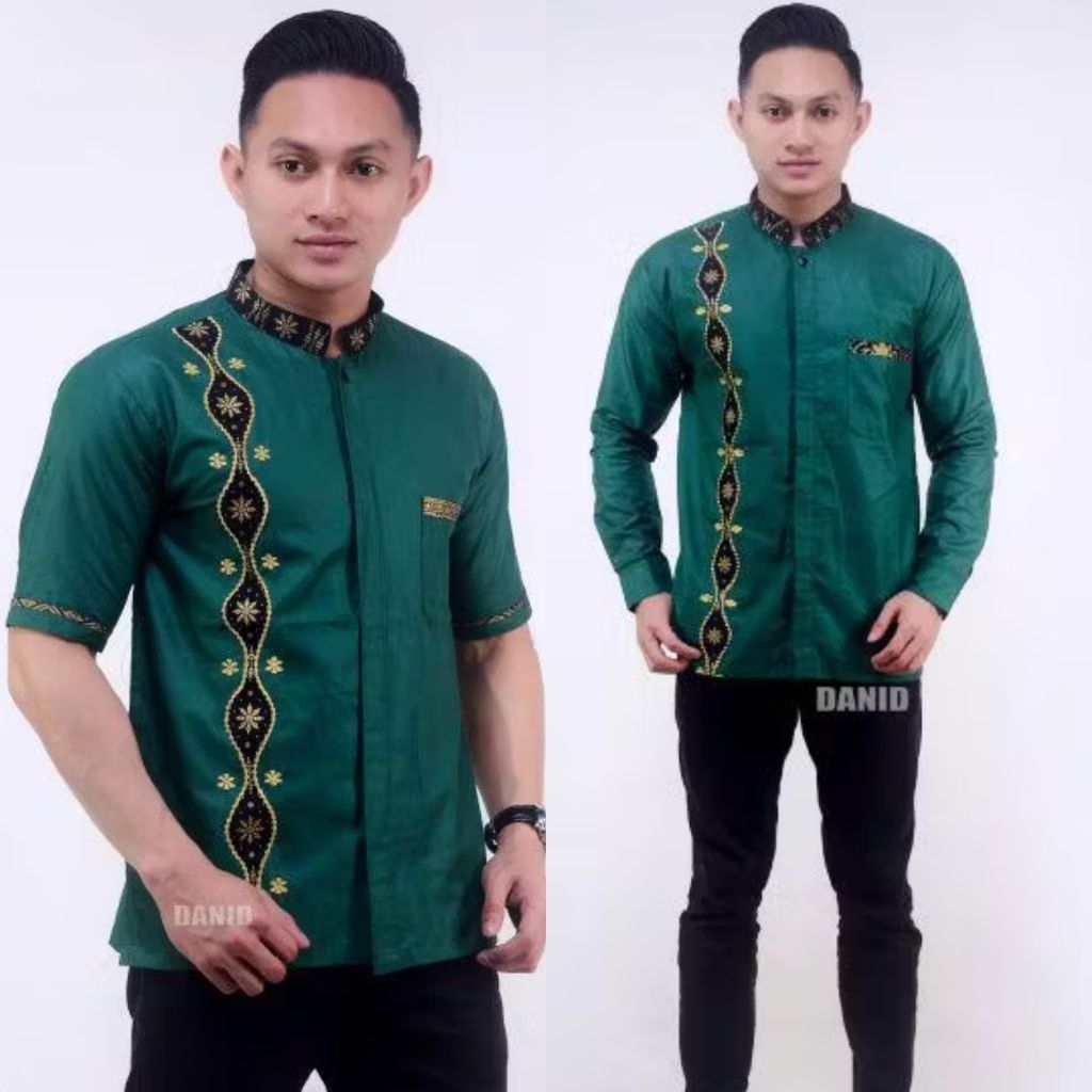 baju Koko hijau botol