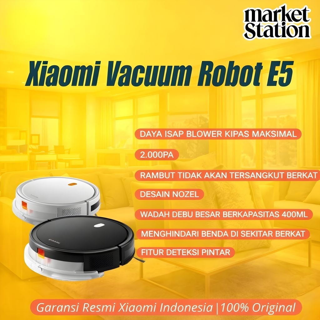 Xiaomi Robot Vacuum E5 2 kPa Vacuum Cleaner Robot Garansi Resmi Xiaomi Indonesia  Vacuum Robot