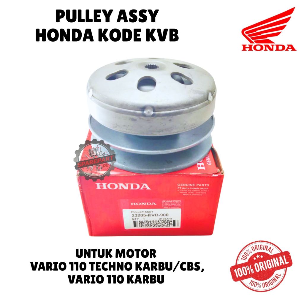 PULLEY ASSY ORIGINAL HONDA KODE KVB,  VARIO 110 TECHNO KARBU/CBS, VARIO 110 KARBU