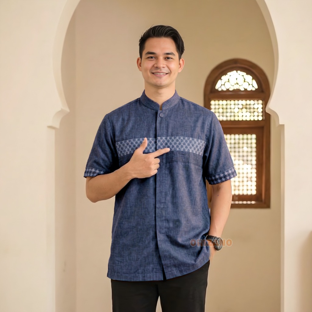 ORIZANO Baju Koko Pria Muslim Dewasa Set koko jumbo ELRUMI