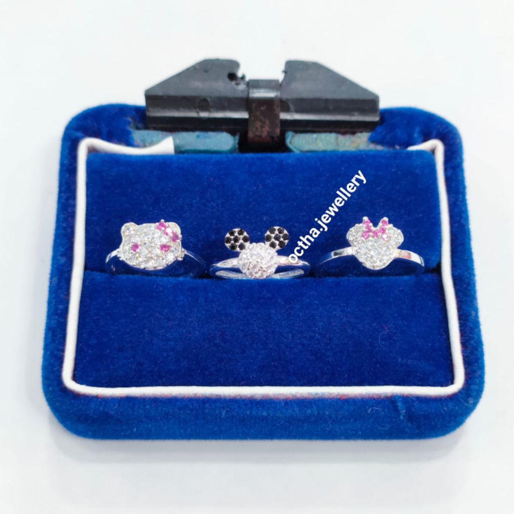 Cincin Anak Silver 925 Asli Lapis Emas Putih
