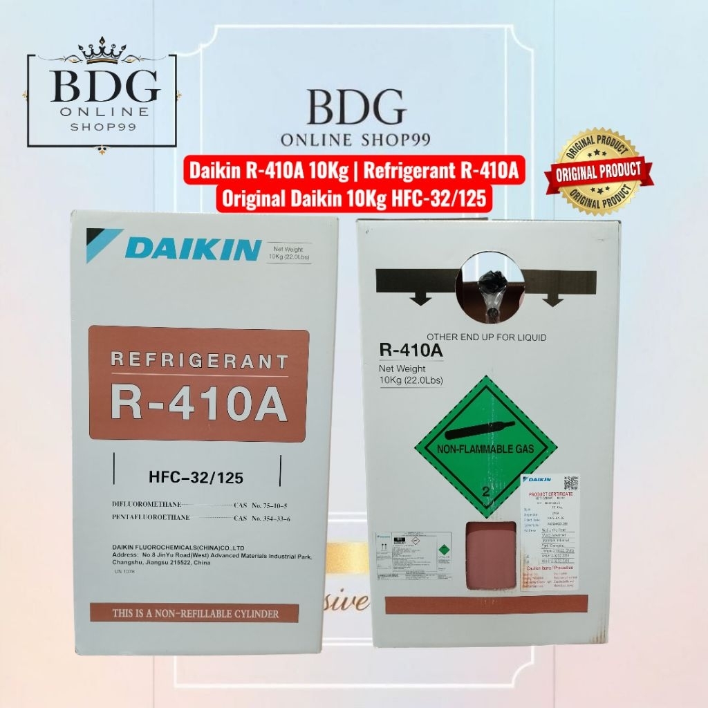 Freon Daikin R-410A 10Kg | Refrigerant R-410A Original Daikin 10Kg HFC-32/125