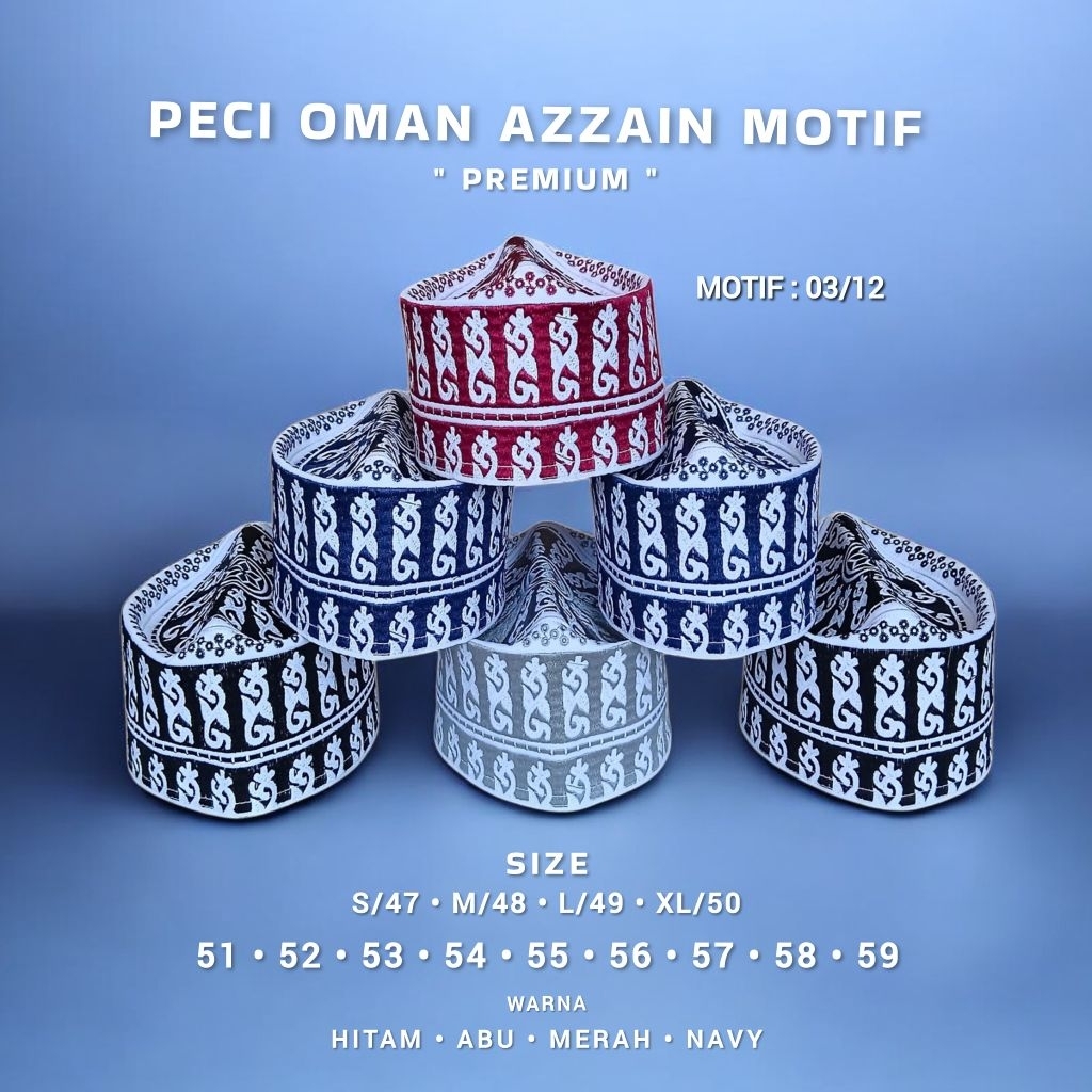 Peci Oman Motif terbaru/Peci Temboro Azzain