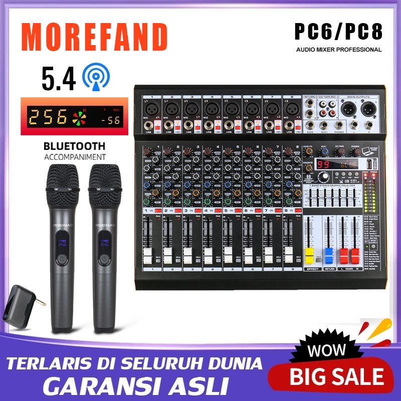 YAMAHA COD Ready Stock AIBEDO PC/6/8 Saluran Mixer Audio Profesional Dapat dihubungkan ke catu daya 