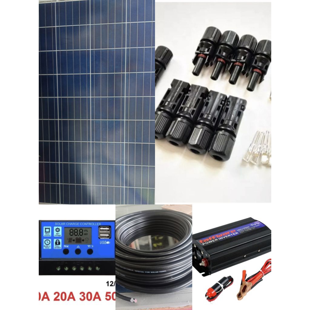 Panel Surya 120 Wp 2 Unit Inventer Psw 1000 Watt DC TO AC