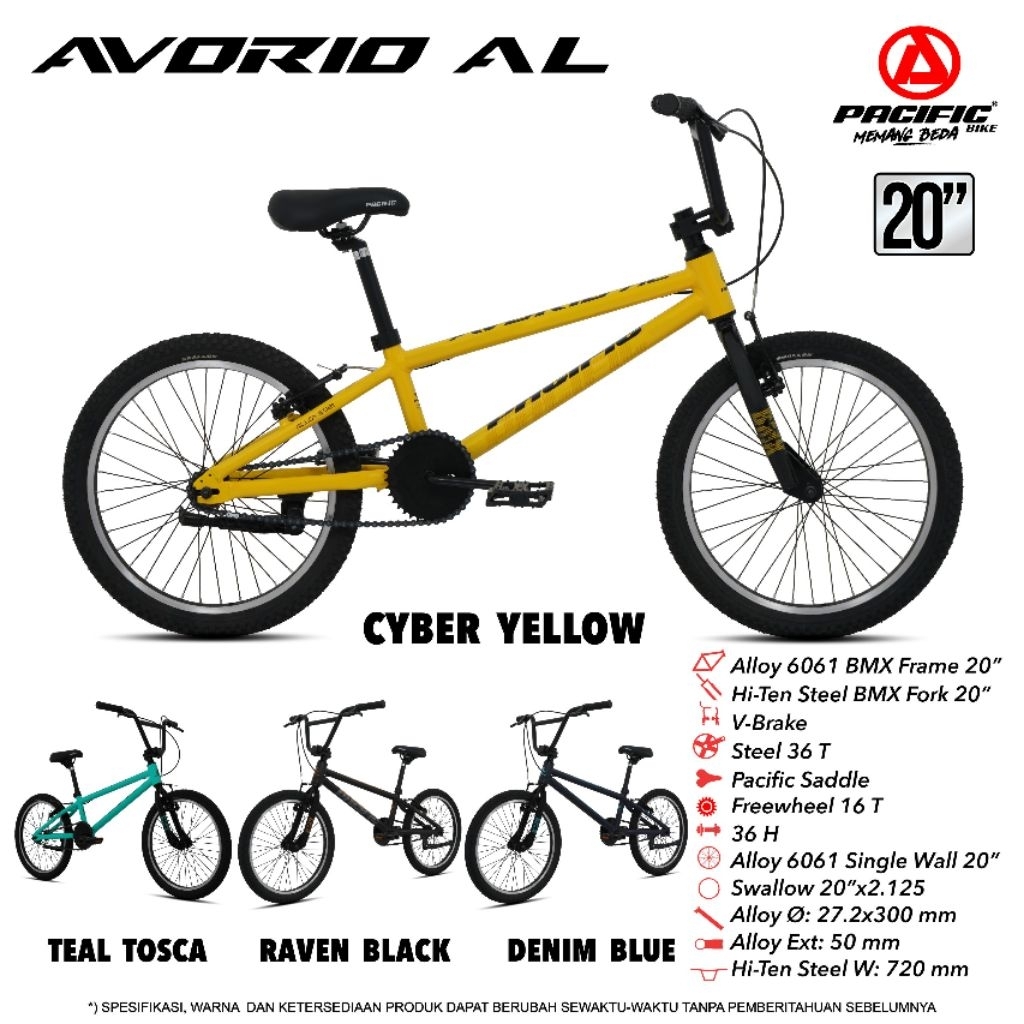 SEPEDA JOCY BMX 20 PASIFIC  AVORIO  ALLOY