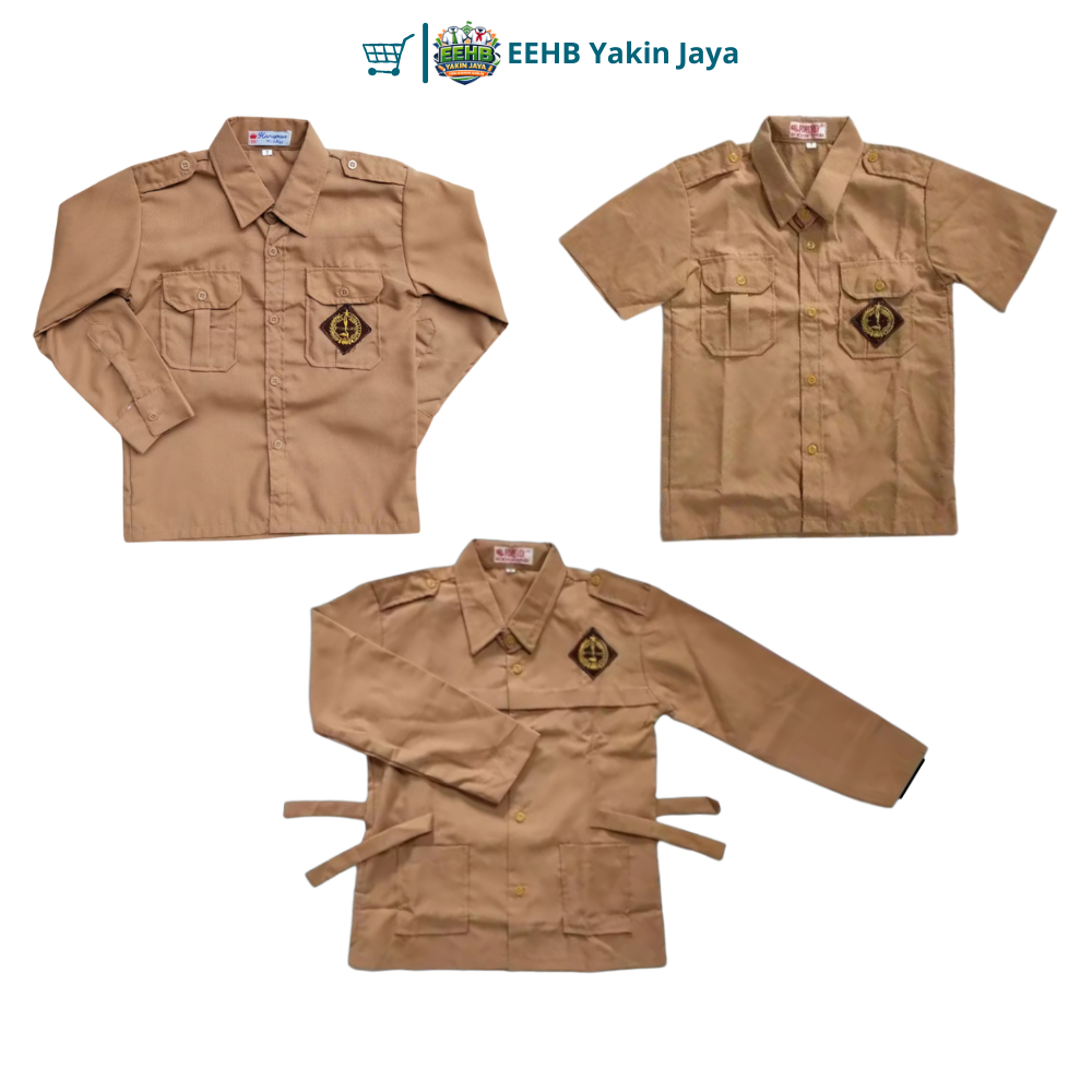 Baju Pramuka SD SMP SMA Perempuan Seragam Pramuka Panjang Pendek Laki Baju Pramuka Penggalang Putri