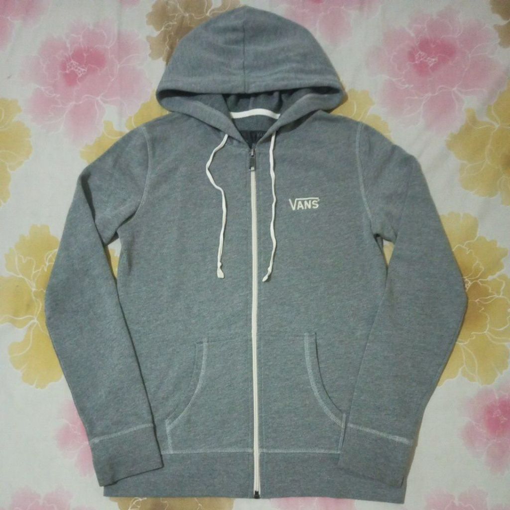 Hoodie zip Vans small logo bordir