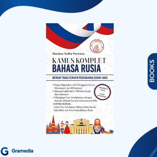 Gramedia Medan - Kamus Komplet Bahasa Rusia Memuat Frasa Tematik Percakapan