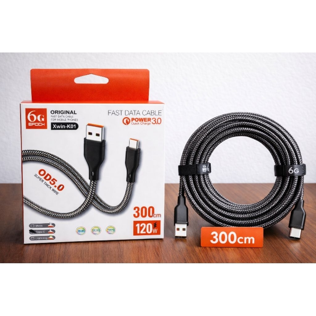[SO-149] Kabel Data 120W 3meter Xwin K-01 Fast Charging